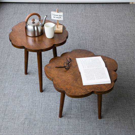 Set nesttafels van hout, kleur grijs