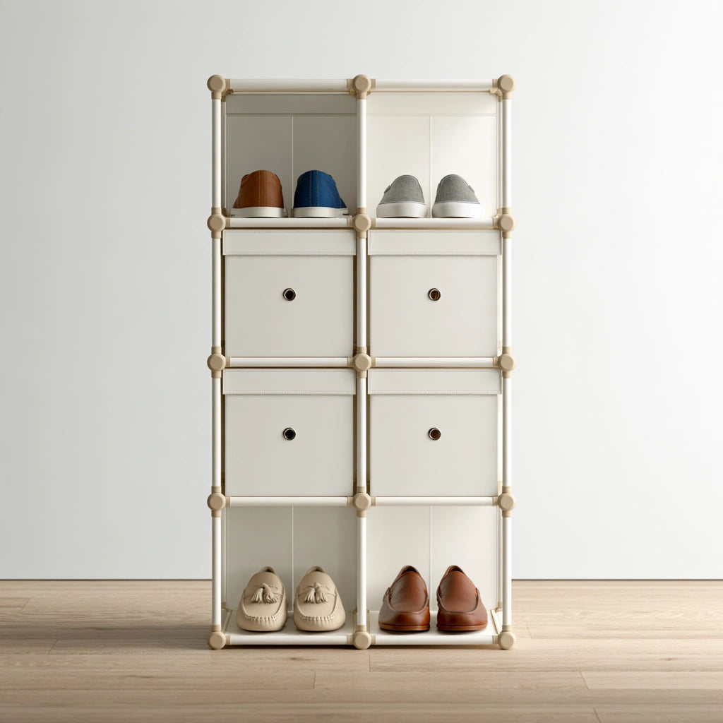 Bureau-organizer van kunststof, met zes niveaus, kleur grijs