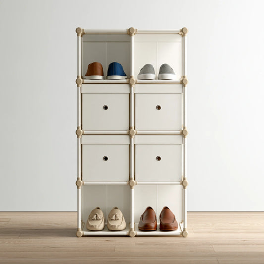 Bureau-organizer van kunststof, met zes niveaus, kleur grijs