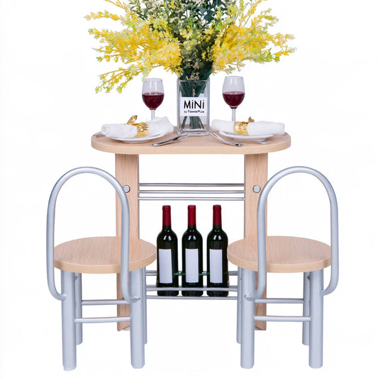Eetkamerset met tafel en stoelen van hout met eikenlook, kleur lichtbruin