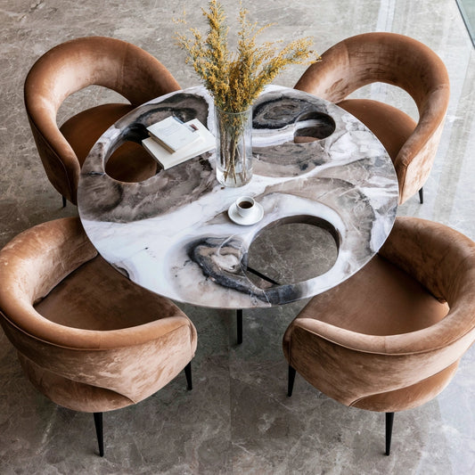 Eettafel, kleur grijs en wit