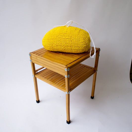 Compacte kruk van bamboe, kleur naturelbruin