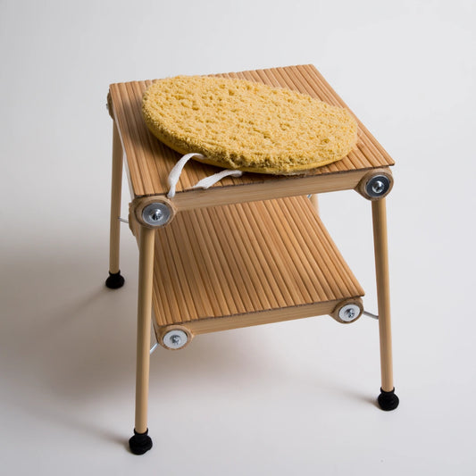 Compacte kruk van bamboe, kleur naturelbruin