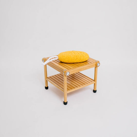 Compacte kruk van bamboe, kleur naturelbruin