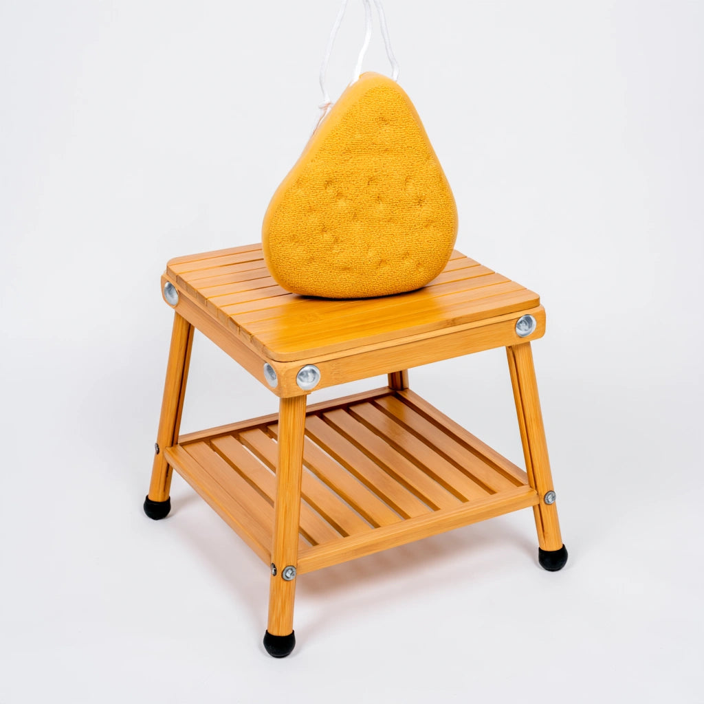 Compacte kruk van bamboe, kleur naturelbruin
